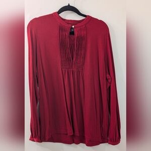 Elegant Red Long Sleeve Blouse